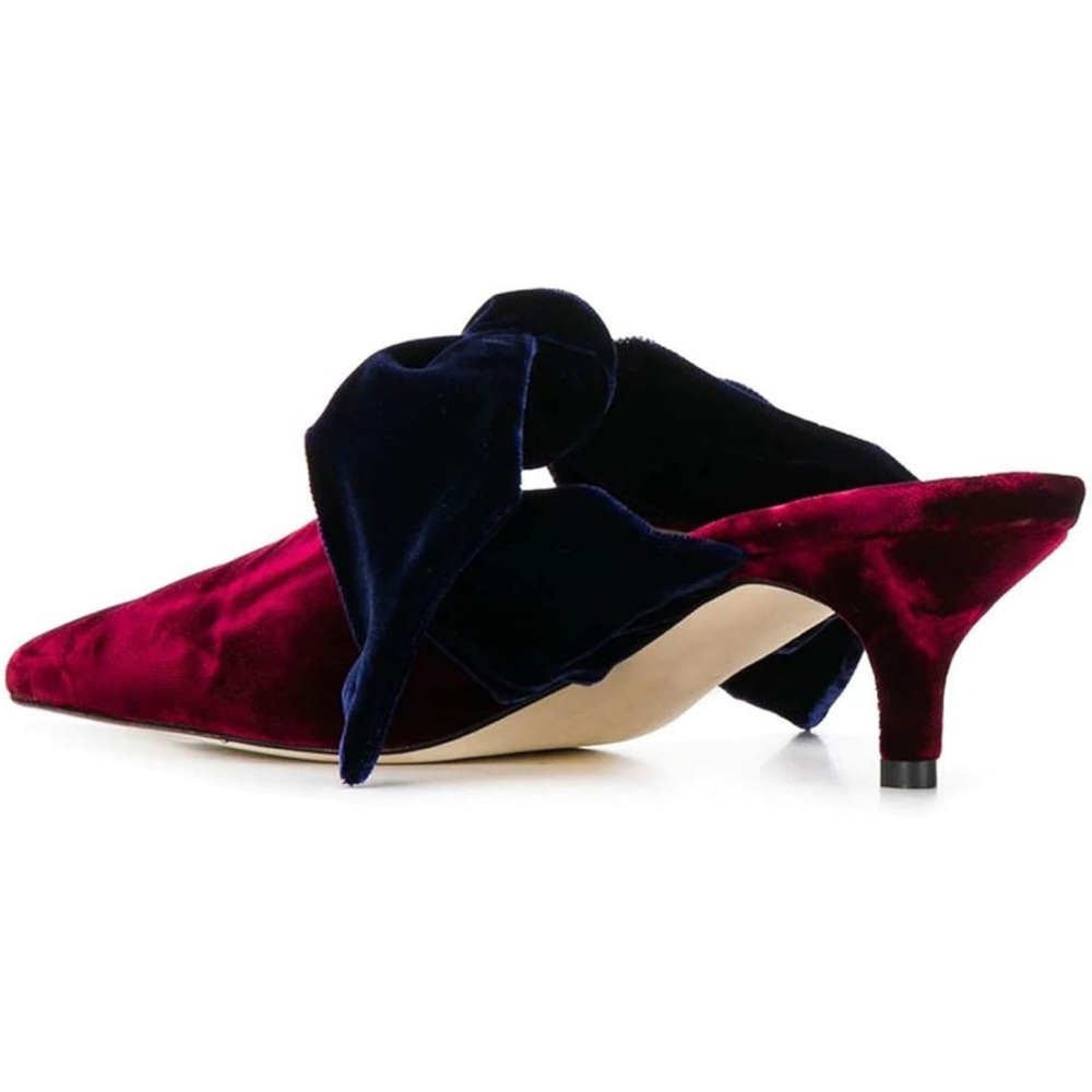 Divanne Velvet formal mules in dark red and dark blue size 5.5